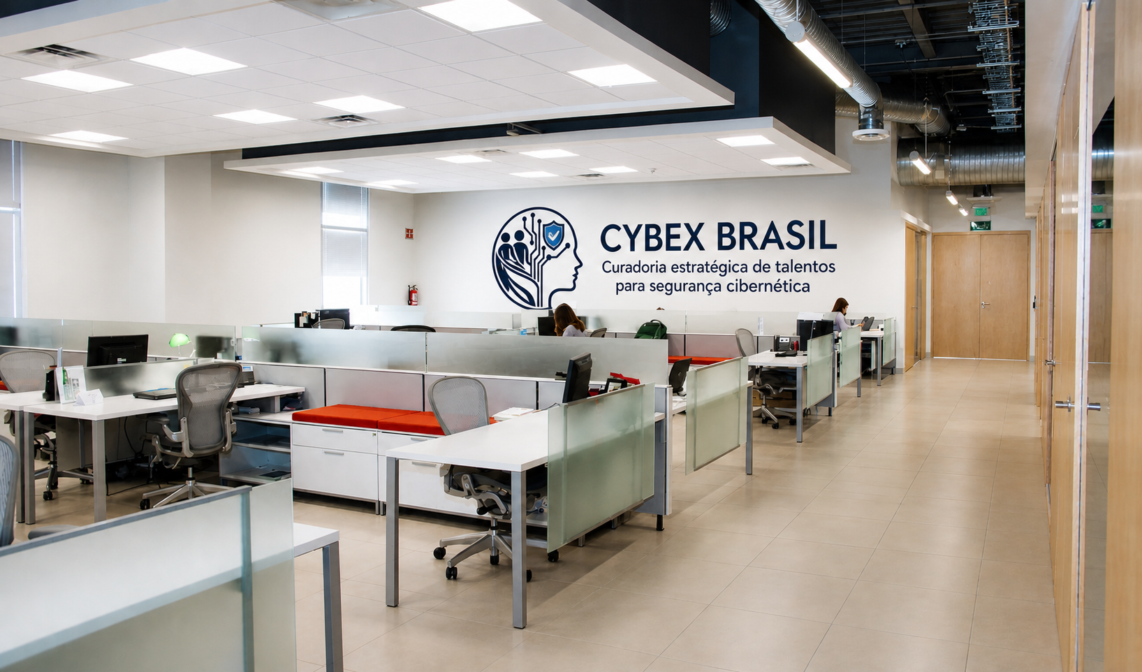 Alt=Escritório da Cybex Brasil e pessoas trabalhando
